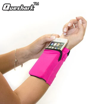 Double Side Wrist Wallet Pouch Polssteun Pocket Polsband Badminton Tennis Zweetband Gym Fietsen Running Telefoon Arm Band Bag