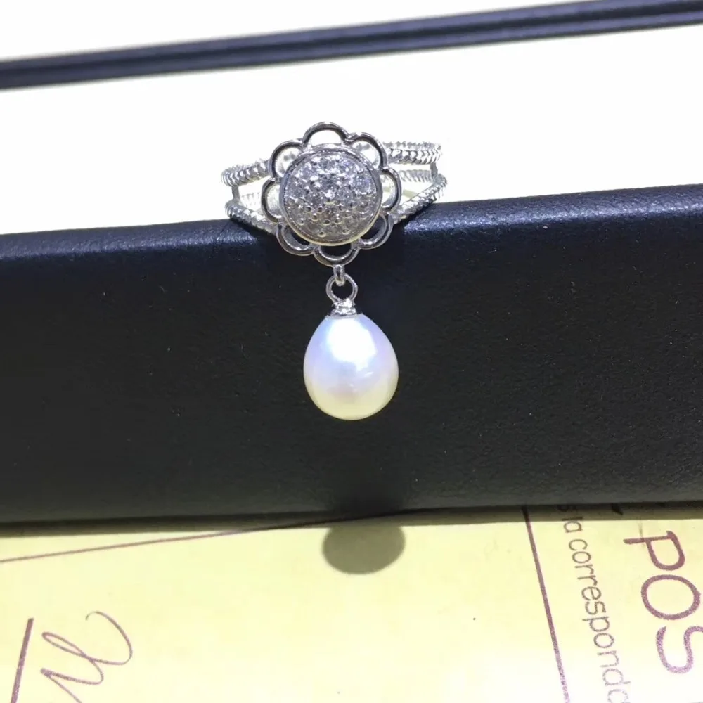 

925 Silver Adjustable Ring Blank/Base New Design Pearl Rings Settings Findings For Fashion Accessories Jewelry Making 1pcs