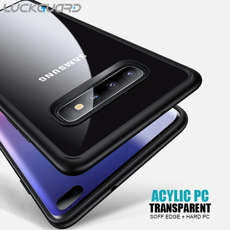 

LuckGuard Acrylic Transparent Phone Case For Samsung Galaxy S10 Case S10 Plus Silicone Clear Back Cover For Galaxy S10 Lite S10E
