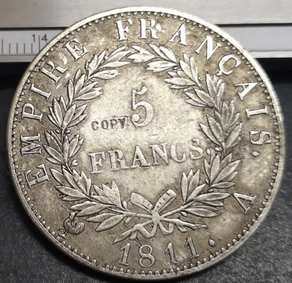 

1811 France 5 Francs-Napoleon I silver Plated coin Copy