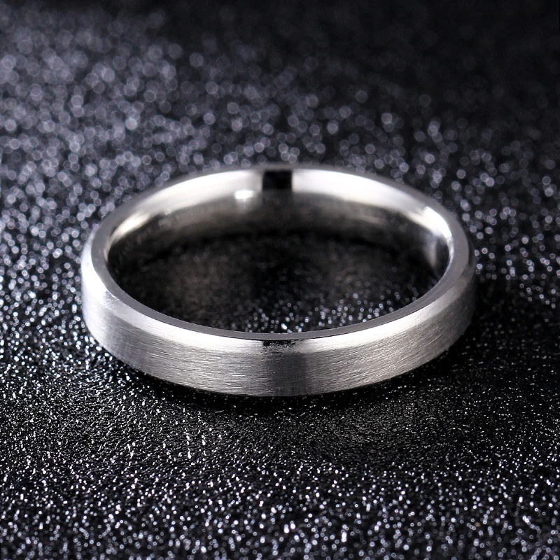 

4mm Dull Polish Silver Titanium Ring For Men and Women