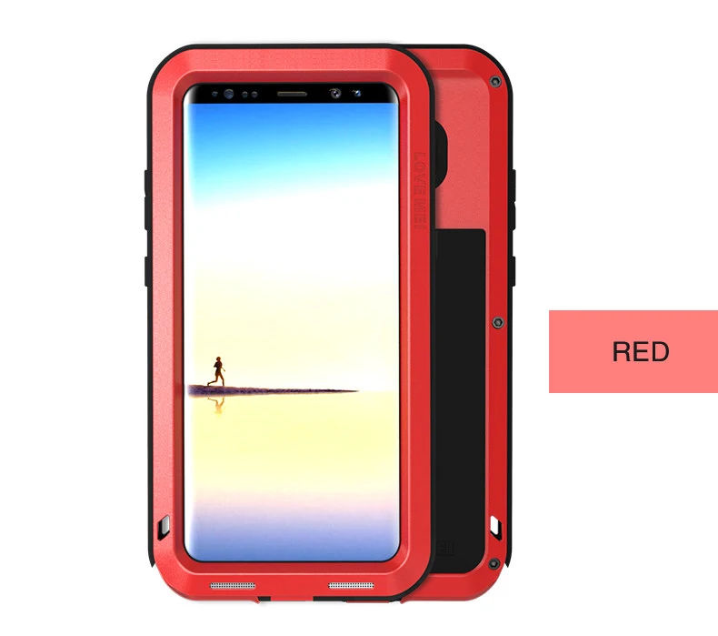 Для Note 8 Алюминий металлический корпус для samsung Galaxy Note 8 крышка мощный бронированный противоударный чехол Heavy Duty чехол для samsung S8 S8plus - Цвет: Red