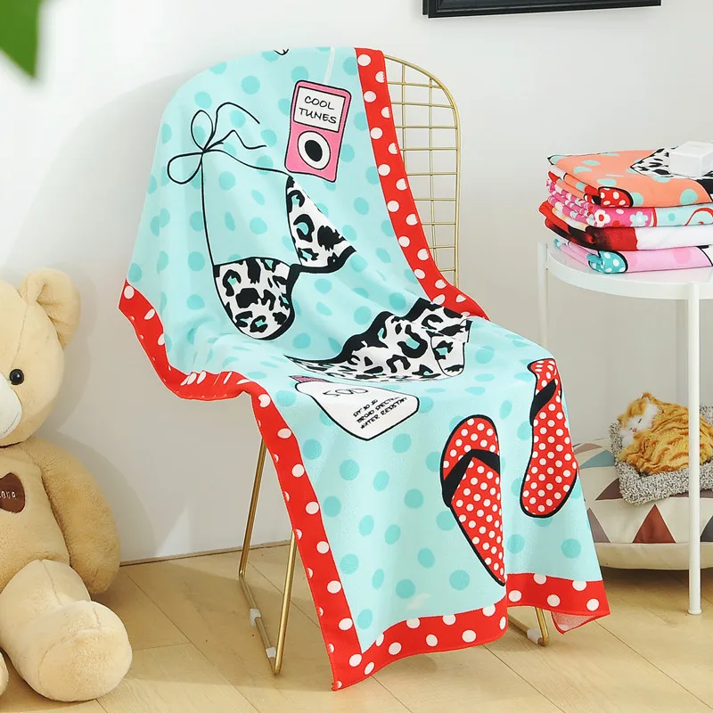 

70X140CM Beach towels Microfiber Absorbent Cute Pattern Bath Towels Beach Towel Soft Quick-drying Summer Style towel