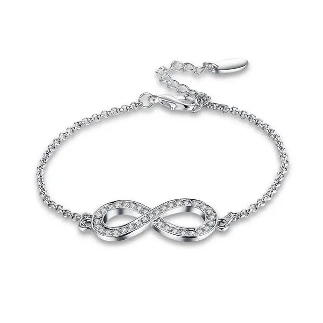 New Arrival And Vintage White Gold Chain 8 Shape Crystal Women New Arrival And Vintage White Gold Chain 8 Shape Crystal Women Las Infinity Bracelet For Wedding