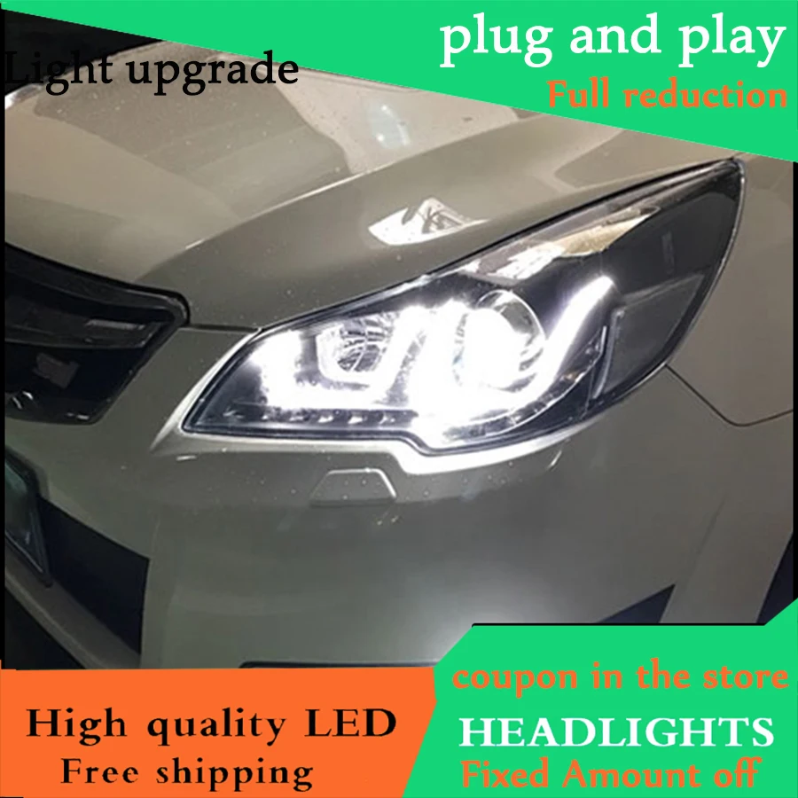 Discount Car styling case for Subaru Outback 2010-2014 Headlights LED Headlight DRL LED lens headlamps HID Xenon turnlight running light 3