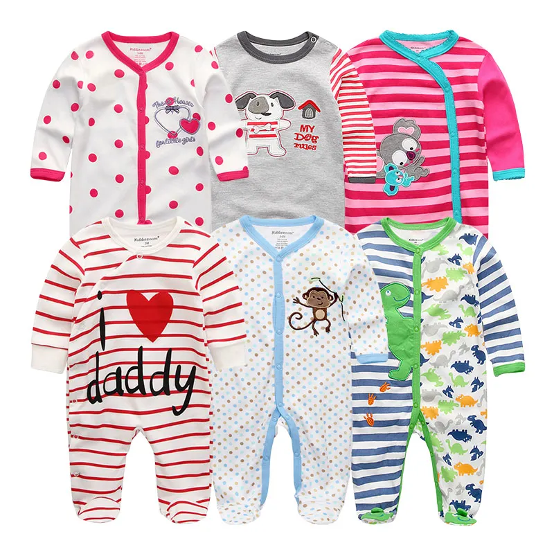 Одежда для новорожденных зимние комбинезоны с длинными рукавами для детей 12 месяцев, хлопковый комбинезон для маленьких девочек, Модный комбинезон для мальчиков, костюм и Пижама - Цвет: RFL6201