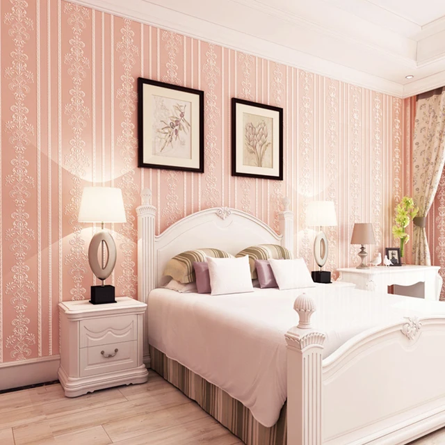 3D Embossed Non woven Self adhesive Wallpaper For Bedroom Room Wall