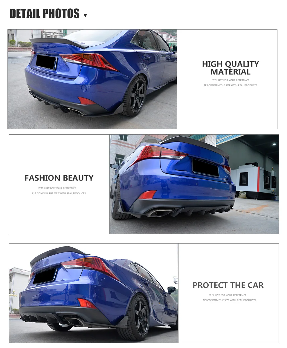 Разветвители заднего бампера спойлер фартуки Cupwings Winglets для Lexus IS F Sport Sedan 4 двери только углеродное волокно/FRP