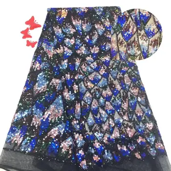 

Latest design beautiful S-7371 embroidered tulle lace fabric french net lace fabric