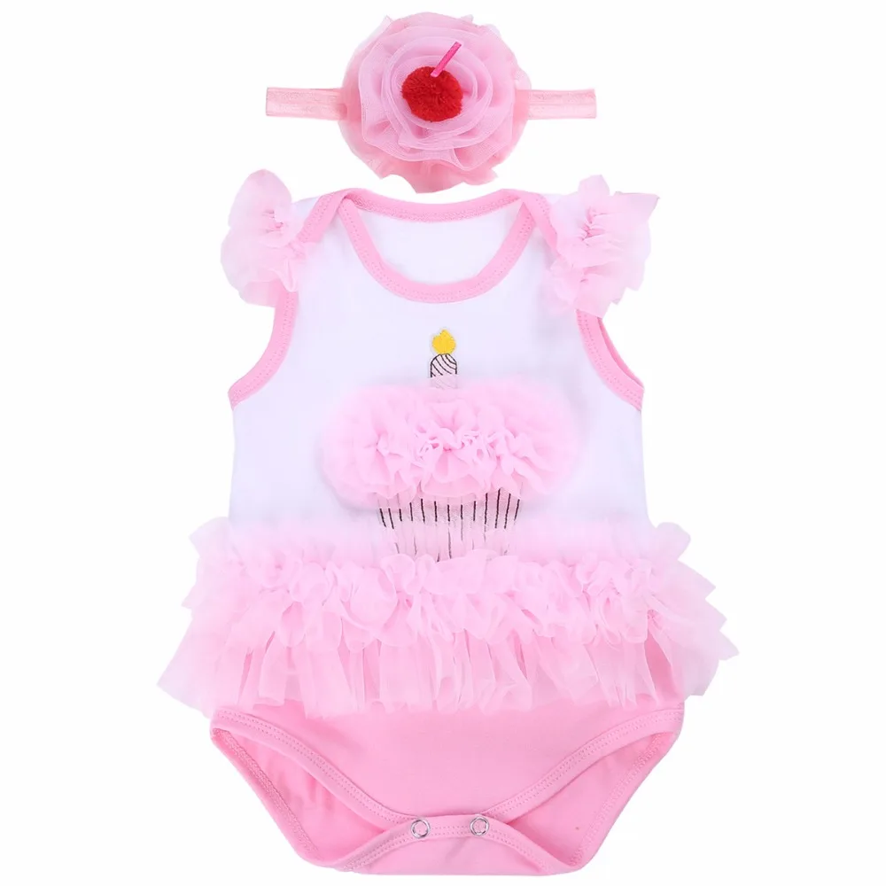 Buy One Year Birthday Princess Cake Smash Girl Baby Clothing set 2 Pieces;Lace