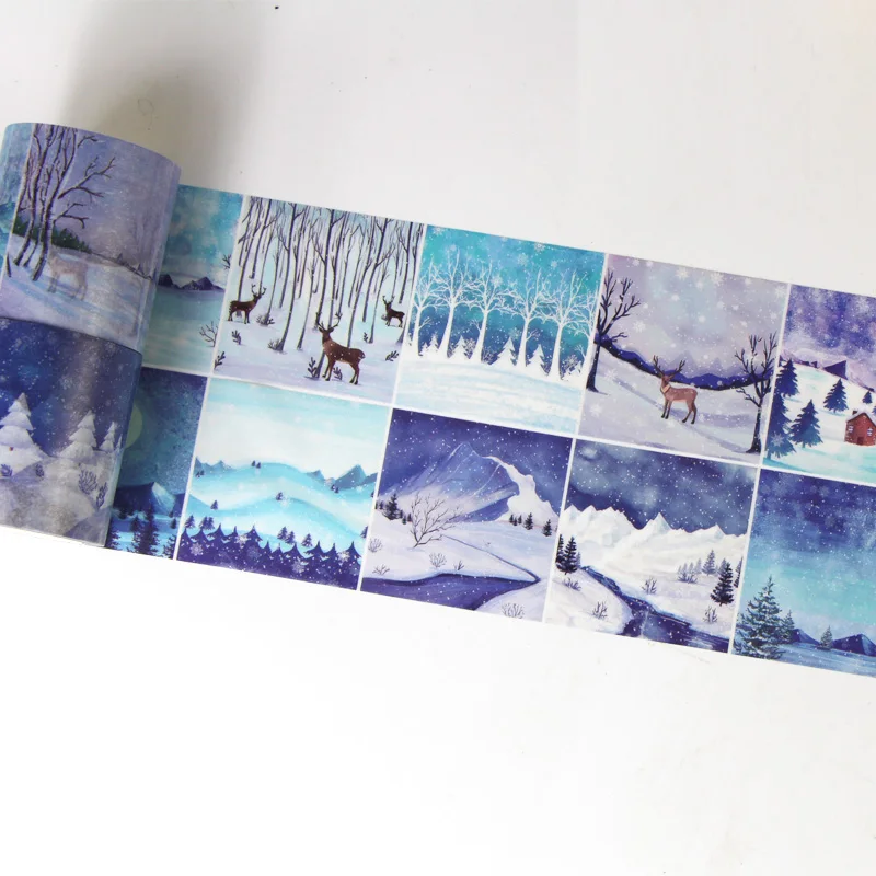1 рулон Снежной Горы олень васи лента бумага маскирующая декоративные ленты клейкая лента DIY Наклейка для скрапбукинга детские подарки, 50 мм* 7 м
