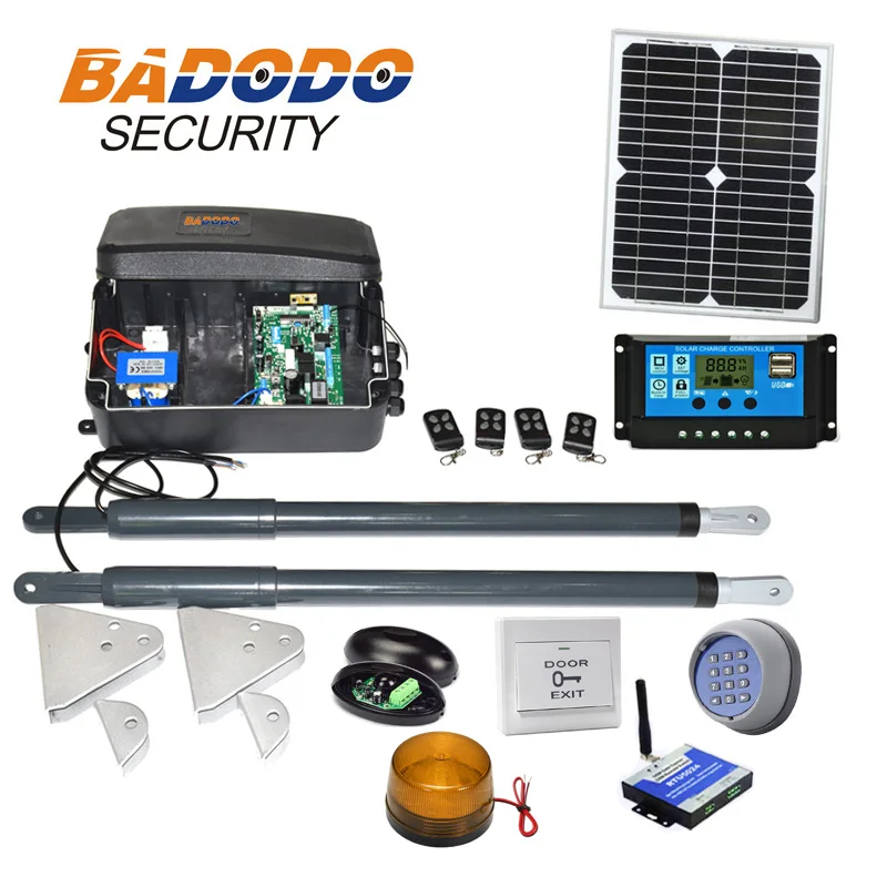 Automatic Gate Opener Kit Heavy Duty Solar Dual Gate Operator for Dual