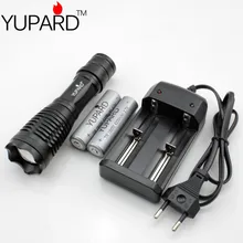 YUPARD XM-L T6 Фокус Регулируемый зум Фонарь налобный светодиодный свет фонарик(2*18650 2200 mAh аккумуляторная батарея+ зарядное устройство
