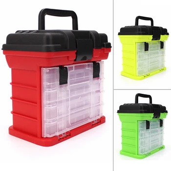 

26x15x25cm 4 Layer Portable Carp Fishing Tackle Boxes Fishing Reel Line Lure Tool Storage Box 3 Colors Optional