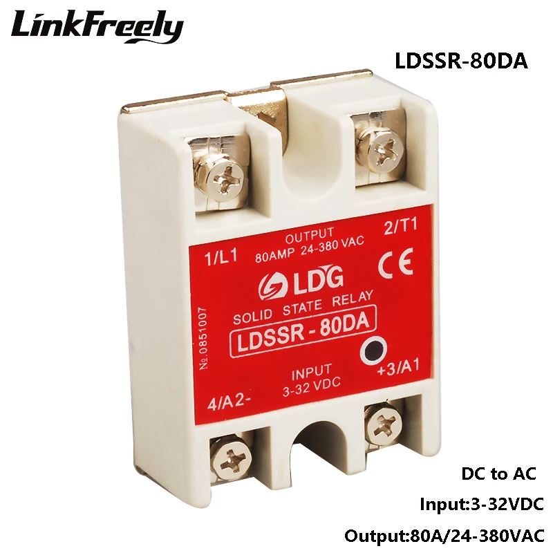 

SSR-80DA 10pcs Solid State Relay 80A 24-280VAC Output 3V 3.3V 5V 12V 24V DC AC SSR Relay Switch Board SSR 80DA 60DA 50DA 25DA