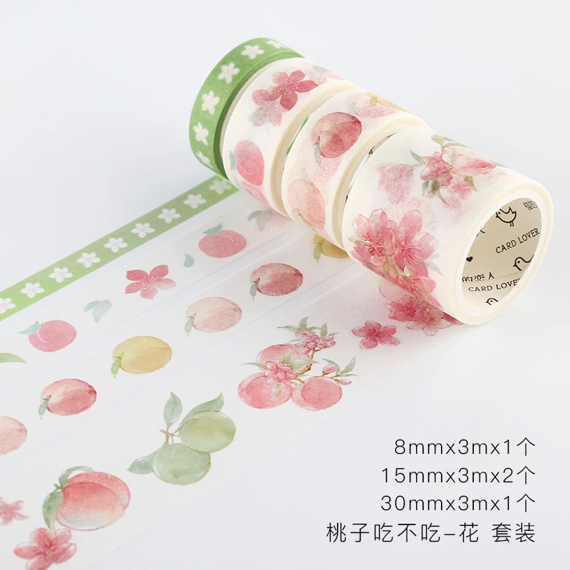 4 рулона/комплект Сладкий персик лента для декорации Washi DIY планировщик для скрапбукинга маскирования клейкие ленты Эсколар - Цвет: see chart
