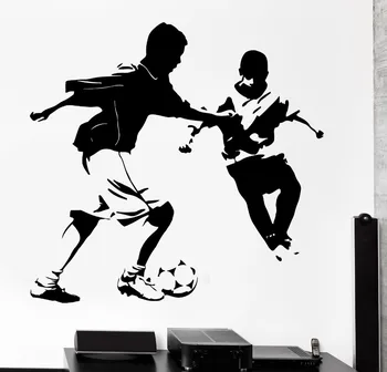 

Football Vinyl Wall Decal Sports Boy Man Football Player Soccer Mural Art Wall Sticker Boys Bedroom Home Decoration
