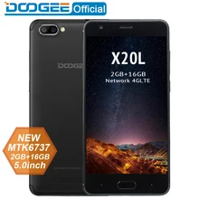 DOOGEE X20L Mobiele telefoon Dual Camera 5.0MP + 5.0MP Android 7.0 2580mAh 5.0 ''HD MTK6737 Quad Core 2GB RAM 16GB ROM Smartphone 4GLTE(China)