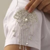 Décoration de robe de mariée en forme de fleur, cristaux clairs, strass appliqués, chaîne d'épaule avec pompon, bricolage, couture sur pierre ► Photo 3/4