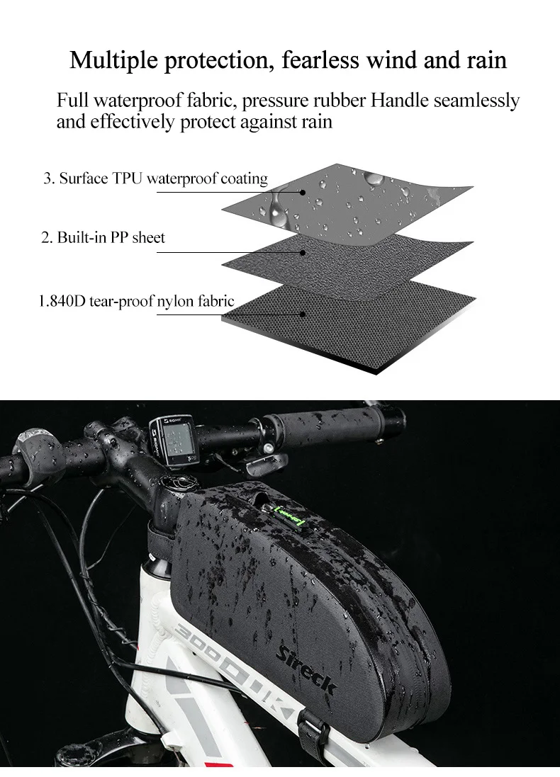 Sireck большой ёмкость велосипед велосипедный спорт водостойкий Топ труба сумка Quick Release спереди рамки Паньер Велоспорт сумки Инти