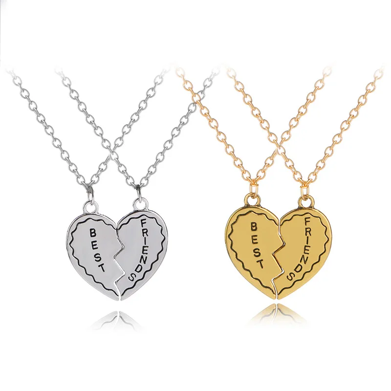 Set of 2/3/4 Best Friends Necklace Couples Paired Necklaces Pendants Unisex Lovers Valentine's Gift BFF Friendship Jewelry