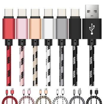 

1M 2A USB Type C Cable Braided USB C Mobile Phone Type-C Data Cable for Samsung Galaxy S9 S8 Note 8 Xiaomi USB-C