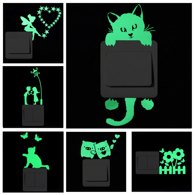 ILOKY-3d-wall-stickers-for-kinds-rooms-luminous-stickers-DIY-cartoon-wall-sticker-for-decoration-glowing