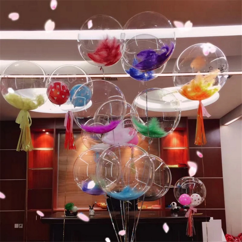 18 дюймов без морщин прозрачные воздушные шары из ПВХ прозрачный гелий Свадебный шар День Рождения украшения поставки пузырьковый шар подарки