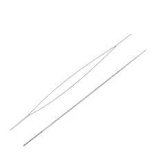 DoreenBeads, 5 шт., железные иглы для бисероплетения, нить, шнур, Ювелирный инструмент, полые иглы, шпильки тусклые, серебряный цвет, 5,7 см(2 2/8 дюйма