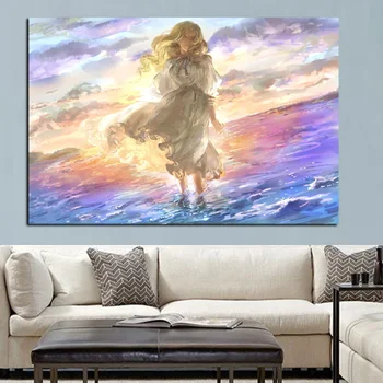 

Print Psychedelic Anime Art When Marnie Was There Oil Painting on Canvas Modern Abstract Wall Picture For Kid Girl Room Cuadros