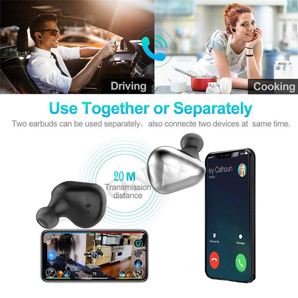 Мини двойные наушники Bluetooth беспроводная гарнитура с супер басами стерео гарнитура для пары