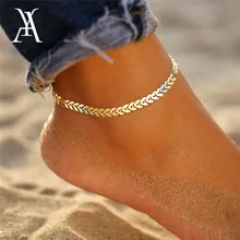 В богемском стиле, золотистого цвета со стрелками ножной браслет женские браслеты для щиколотки летние океанический пляж браслет на ногу пляжные украшения