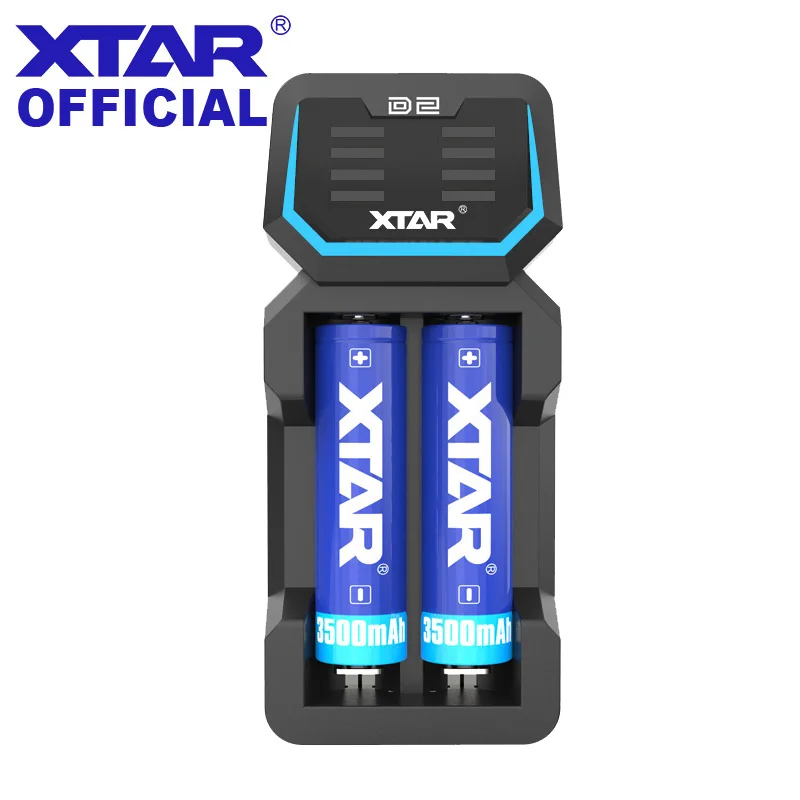 

XTAR D2 Charger Apply 3.6V 3.7V Rechargeable USB Battery Chargers 18650 Li-ion Batteries 5V 2A Battery Charger For 18650 Battery