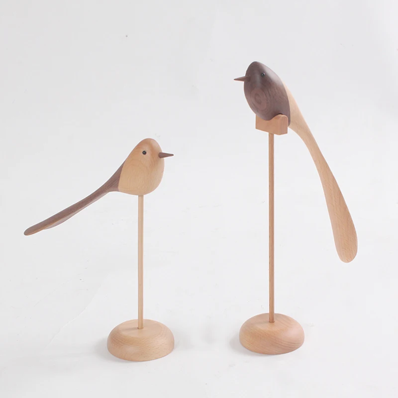 

Wood Crafts Solid Wood Decoration Long Tailed Bird Gift Handmade Birthday Gift Spot Decoration