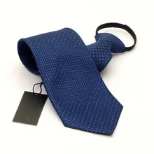 Классический 10 см Широкий жаккардовый тканый галстук на молнии Свадебные Галстуки управление Gravata простой легко тянет с подарочной коробкой