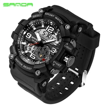 SANDA Nouveau Militaire Sport Montre Hommes Top Marque De Luxe Célèbre Électronique LED Numérique Montre-Bracelet Homme Horloge Relogio Masculino Saat