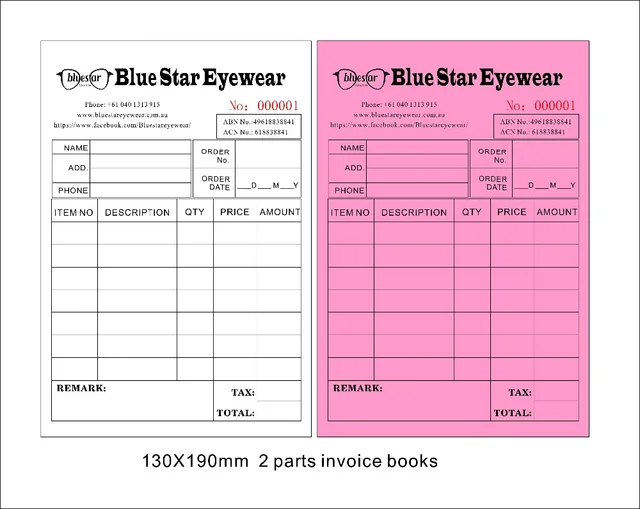 custom print size13x19cm invoice books carbonless receipt invoice receipt of invoice