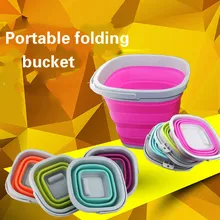 Multifunctional silicone bucket portable folding bucket retractable outdoor washing brush bucket