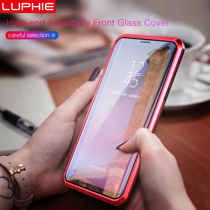 LUPHIE 360 Полный Магнитный чехол для samsung Galaxy S9 S8 Plus Note 9 передний задний стеклянный чехол для samsung Note 8 9 Магнитный чехол s