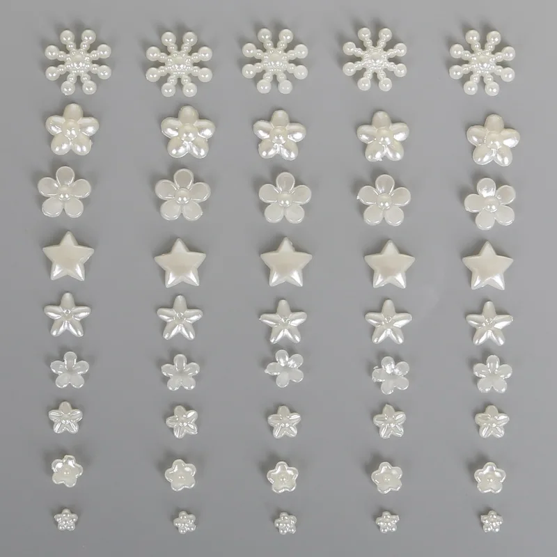 

100-200pcs/bag Flat Back Cabochon Imatation Plastic ABS Pearl Flower for DIY Jewelry Beads Craft Phone Decoration