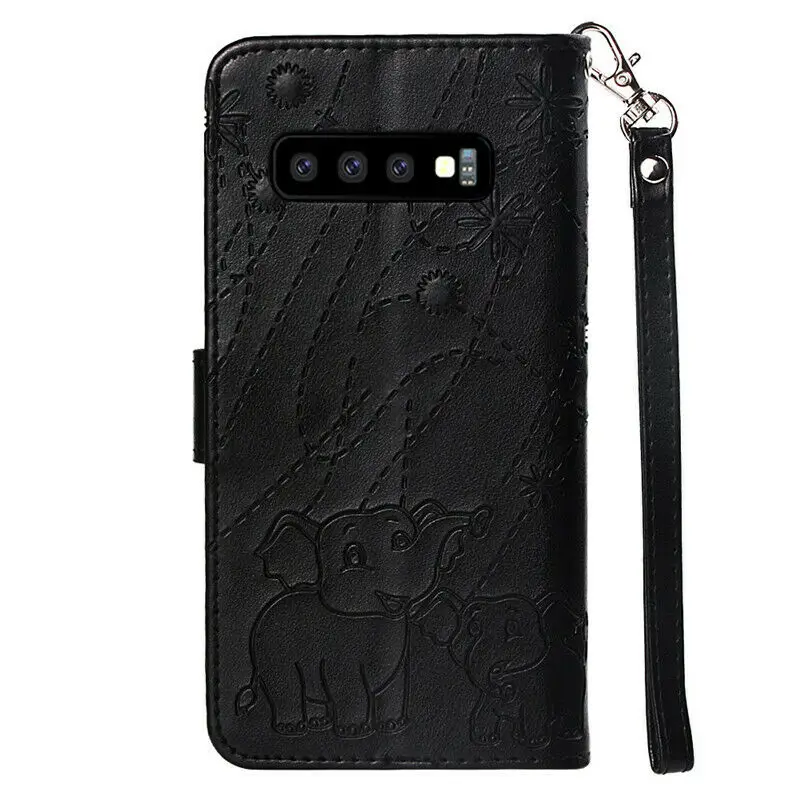 Zeallion для самсунга S8 S9 S10 плюс A6 A7 A9 A6s A8s тиснением Слон кожаный откидной Чехол-Кошелек со стойкой Мягкий силиконовый чехол