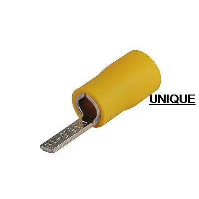 

100pcs/lot 12-10 AWG DBV5.5-10 Yellow Insulated Blade wire Terminals electronic spade tips
