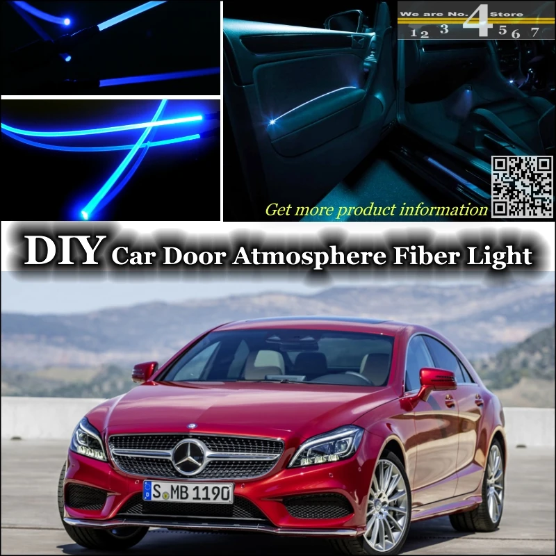 Интерьер окружающего света настройки атмосферу волоконно-оптический Ленточные огни для Mercedes-Benz CLS MB W218 W219 двери Панель для настройки