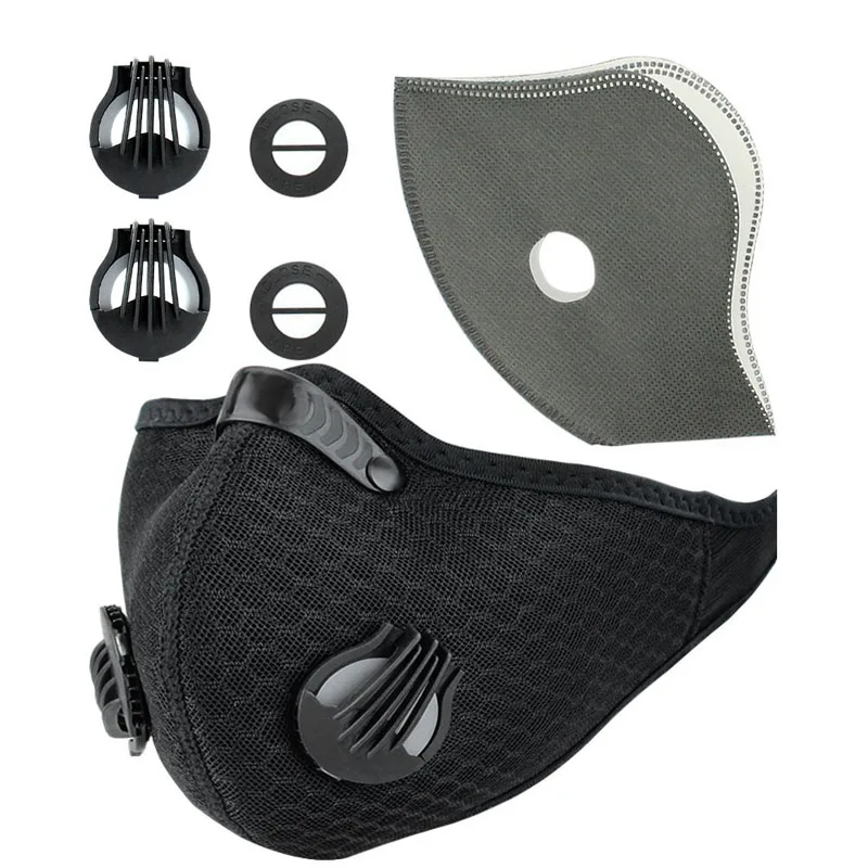 

1 Pcs Anti Dust Cycling Face Mouth Mask Activated Carbon Filter Windproof Mouth-muffle Bacteria Proof Bicycle Face Masks