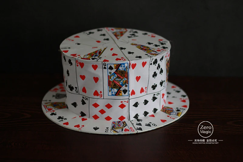 

Holiday Sales Card Fan to Top Hat, high quality, as seen on tv, magic hat, poker cap, stage magic props,magic tricks,gimmick