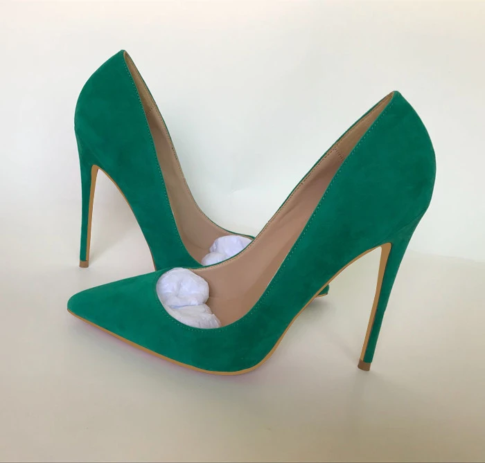 dark green suede court shoes
