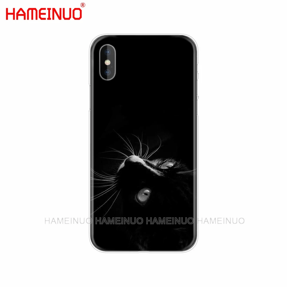 HAMEINUO Черный кот глазящий глаз на сотовый телефон чехол для iphone X 8 7 6 4 4S 5 5S SE 5c 6s plus - Цвет: 43038