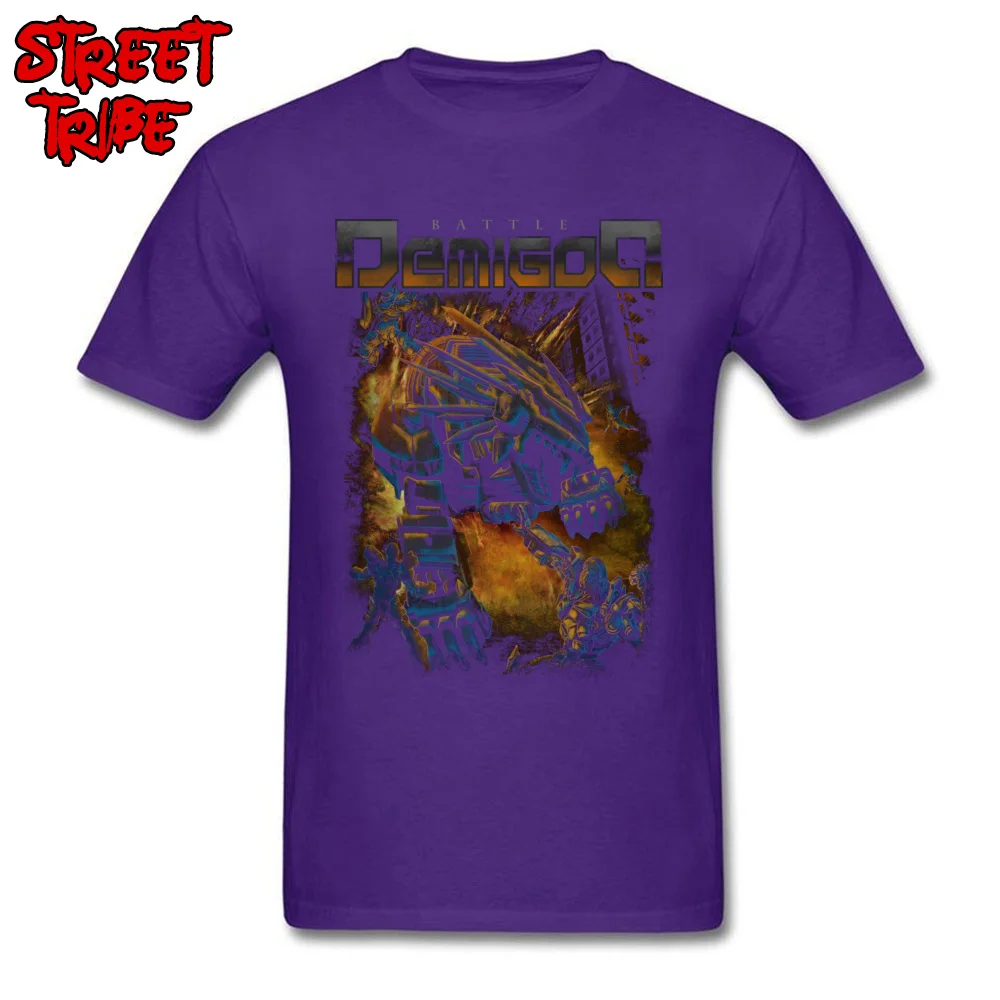 Mens 2018 New Casual Tops & Tees Crewneck Summer 100% Cotton T Shirts Party Short Sleeve Battle Demigod Tops T Shirt Battle Demigod purple