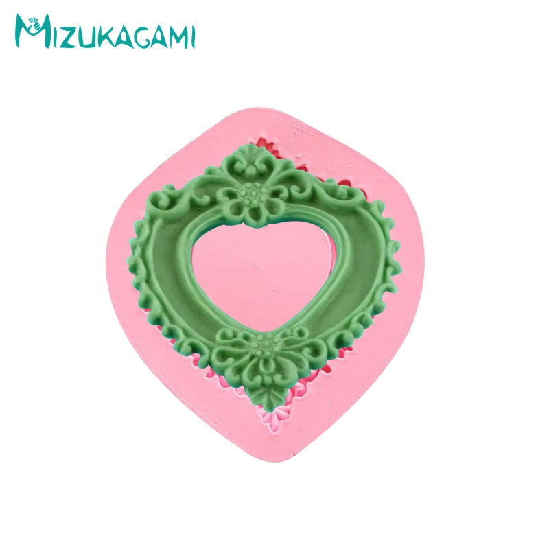 

Love Heart Photo Frame Silicone Mold Fondant Cake Chocolate Soft Ceramic Resin Mold DIY Baking Decoration Tool DJ-01015