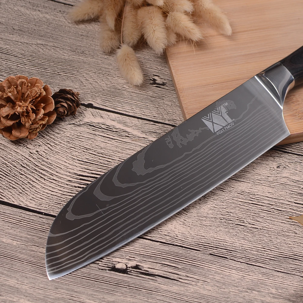  XYj Kitchen Knives 3.5 5 5 7 8 8 inch Japanese Style Cooking Tools Color Wood Handle 7Cr17 Stainles - 32858403311